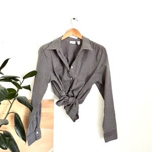 Covington Dark Gray Striped Button Down